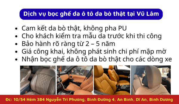 Bọc ghế da ô tô tại TPHCM